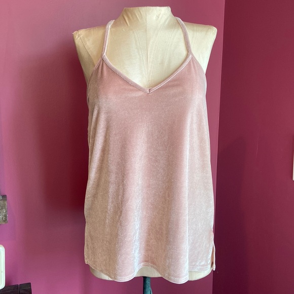 Madewell Tops - Madewell Blush Pink Velvet Cami Tank Top